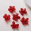 Qi chica cristal mágico flor de cinco pétalos diy tejido a mano horquilla de cuentas accesorios para el cabello pendientes material al por mayor