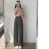 Calça Casual Yamamoto de Seda Gelada Feminina Verão Fina Roupa Externa plus size garota cheinha Emagrecedora Cintura Alta Calça Reta de Perna Larga