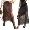 Sitio Web Independiente Transfronterizo 2026 Nueva Moda Europea y Americana para Mujer Falda Sexy de Encaje Patchwork de Longitud Media Falda Bodycon de Media Parte