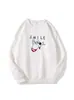 Estilo Nuevo Otoño e Invierno Diseño Simple de Dibujos Animados Perro Estampado de Letras Ropa Exterior Casual Versátil Suelta Sudadera de Manga Larga para Mujer