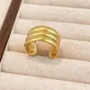 Anillos Transfronterizos Europeos y Americanos de Acero de Titanio Colorido, Anillos Abiertos de Acero Inoxidable de Lujo Ligero de Gama Alta, Joyería de Oro de 18 Quilates que No se Desvanece