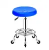 Taburete de plástico engrosado con altura ajustable y función giratoria, taburete redondo para escuela y laboratorio, taburete para estudiantes con ruedas, silla de bar de patas altas
