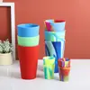 Tie Dye FDA Silicona de Grado Alimenticio Taza Creativa para Beber Diariamente Portátil para Exteriores Taza de Silicona Logo Imprimible