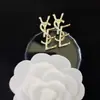 Pendientes de alta calidad para todo tipo de atuendos, pendientes de moda para hombres y mujeres, letras de pedrería, todo a juego, pasador de plata s925, accesorios de aleación