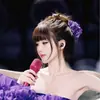 Presilha de garra com flor roxa estilo Zhao Lusi, presilha de cabelo de alto padrão com temperamento para mulheres, para coque na nuca, presilha tubarão, acessório de cabelo