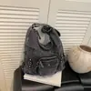 Bolsa Casual de Mezclilla Personalizada de Moda para Niñas Verano 2026, Bolso Cruzado Trendy de Gran Capacidad, Bolso de Doble Hombro y un Solo Hombro para Mujeres