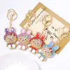 Llavero de Metal con Anillo de Conejo Goteando Aceite Animal del Zodiaco Conejito Pequeño Colgante de Llave con Pedrería Venta Caliente Transfronteriza en Stock