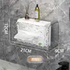 Caixa de Lenços para Limpeza Facial Padrão Geleira Aparência Sofisticada Simples Acessível Luxo Banheiro Doméstico Caixa de Lenços Multifuncional Montada na Parede