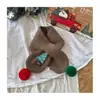 Cachecol de Natal Coreano de Outono e Inverno Infantil 2025 para Meninos e Meninas Cachecol Cruzado Tricotado Espesso Quente e Mais Fácil de Combinar