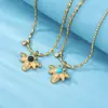 Collar de Abeja Europeo y Americano para Mujer Todo-partido de Alta Gama Zirconia Colorida Lujo Ligero Ins Cadena para Clavícula Acero de Titanio Sin Color Collar