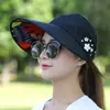 Sombrero de Sol, Sombrero de Sol de Verano para Mujer, Sombrero Plegable con Protección Solar, Sombrero Fresco de Ala Ancha, Sombrero de Copa Abierta, Protección UV, Estilo Pastoral