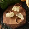 Anillo de Piedra Natural Envuelto en Alambre Piedra Cruda, Citrino Amarillo, Cuarzo Rosa, Anillo Ajustable de Piedra Cruda Amatista con Cristal Envuelto en Alambre DIY
