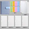 Cuaderno de cuero PU transfronterizo, color macarrón, carpeta A6 con bolsillo con cremallera, cuaderno de presupuestación y contabilidad de efectivo, al por mayor