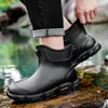 Botas de Chuva Impermeáveis de Cano Curto Resistentes ao Desgaste Personalizadas para Cozinha Pesca Chuva Sapatos de Chuva Masculinos Construção Civil Cozinha Trabalho Sapatos de Borracha com Solado Macio Antiderrapante