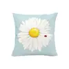 Funda de Almohada de Tela con Margaritas Estilo Transfronterizo, Funda de Cojín Decorativa Acogedora para el Hogar, Cojín de Estilo Pastoral para Sala de Estar y Dormitorio, Soporte Lumbar