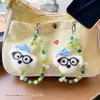 Gafas Cachorro Correa de Mano Hebilla Buenas Noches Perro Cadena de Cuentas para Teléfono Cadena de Teléfono Correa para Teléfono Cordón Colgante Creativo Mochila