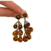 Ámbar Caramelo ~ Pendientes de Borla de Resina de Bola Maillard Pendientes de Cadena de Uva para Mujer Pendientes de Alta Calidad