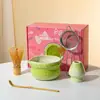 Juego de Té Matcha de Alto Valor Transfronterizo con Batidor de Té Esmaltado en Horno, Juego de Matcha Estilo Japonés con Tazón de Matcha con Pico