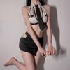 Lencería Sexy Tentación Sexy Tres Puntos Abertura Falda Cadera Tentación ol Traje de Secretaria Profesional Uniforme Traje Dividido para Mujeres