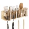 Estante para cepillos de dientes estilo crema para baño, sin perforaciones, para cepillos de dientes eléctricos, enjuague bucal, estante para colgar en la pared