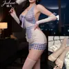 Lencería Sexy Fuego Naranja con Lazo Dulce Cuello Halter Vestido Ajustado Estilo OL, Sexy Transparente de Cuello Halter Rojo a Cuadros Bodycon de Sirvienta