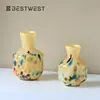 Bossi Home Vaso de Vidro Âmbar Jade Fenton Modelo Sala de Estar Decoração de Casa Flor de Vidro