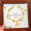 Pulsera de calabaza mariposa oro antiguo de alto color láser tienda de oro con joyería flash nicho lujo cuatro hojas