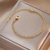 Pulsera de Acero de Titanio para Mujer para Ducharse Sin Quitarse Cadena Retorcida Baby's Breath Estilo Ins Pulsera Simple de Moda Europea y Americana Elegante
