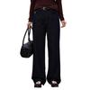 Jeans Retro Americano Azul Escuro para Mulheres, Versátil para Outono e Inverno, Perna Reta, Emagrecimento, Solto, Casual, Calça Longa com Bordado