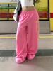 Marca Americana Moderna Estilo Preguiçoso Estampa de Estrelas Calça Jogger de Perna Larga para Homens e Mulheres, Solta Casual Versátil Caimento Dopamina Calça Longa