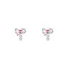 Acero titanio 316L chapado en oro cobre micro-engastado arete para cartílago de la oreja cruz de circón rosa diseño de alta gama joyería aretes cartílago de la oreja