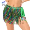 Falda de Lentejuelas con Borlas Danza del Vientre Cadera Vibrante Vestido Cadena de Cintura con Lentejuelas y Borlas Bohemio