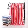Toalla Clásica de Coralina a Rayas Tricolor Baño Hogar Juego de Toallas de Baño Toalla de Algodón Absorbente Espesa para Adultos