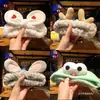 Faixa de Cabelo de Pelúcia Desenho Animado para Lavar o Rosto, Orelhas de Coelho, Galhos de Veado, Faixa de Cabeça de Sapo, Acessórios de Cabelo Fofos para Meninas e Celebridades da Internet