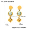 Miduoduo Corazón Romántico Francés Piedra de Cristal Checo Conjunto de Joyería Pulsera Collar Acero Inoxidable Chapado en Oro Real 18K