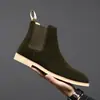 Botines Chelsea para Hombre Otoño e Invierno Botas de Hombre Punta Fina Botas Británicas Cuero Nobuck para Hombre Botas Altas Cortas Dropshipping