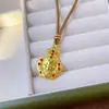 Loja de Ouro Mesma Cor de Esmalte Dourado Antigo Tara Pingente de Bebê Alta Retenção de Cor Corda Trançada à Mão Corrente de Suéter Corrente de Clavícula