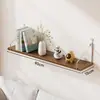 Estante de pared tabla de madera de una sola tabla sala de estar mesita de noche estante de soporte sin perforación estante flotante de pared para el hogar