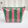 Bolsa de Maquillaje Impermeable de PVC de Nuevo Modelo Transfronteriza para Mujer, Neceser Rayado de Gran Capacidad, Bolsa de Almacenamiento de Viaje Versátil de Alto Valor