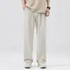 Pantalones Rectos Negros para Hombre, Nuevo Estilo Delgado de Verano, Pierna Ancha Holgada Versátil Traje Pantalones Casuales Venta al por Mayor
