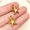 8 Pingentes de Caranguejo Marinho, Concha, Estrela do Mar, Tartaruga, Baleia em Aço Inoxidável com Galvanoplastia a Vácuo Acessórios para Joias DIY Feitas à Mão