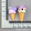 Materiales Miniatura DIY Pegamento en Crema Cono Funda para Teléfono Celular Helado Juguete de Comida Bolsita Llavero Accesorios Adornos para Casa de Muñecas