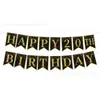 Banner Digital Temático de Cumpleaños 70 de Nuevo Estilo Transfronterizo Decoraciones Colgantes en Espiral Negro y Dorado Decoración de Ambiente de Fiesta