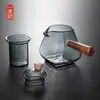 Tetera de vidrio con asa lateral, tetera eléctrica de cerámica, tetera resistente a altas temperaturas, mango de madera, tetera individual con filtro, juego de té kung fu