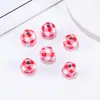 Decoração colorida pendente diy com contas de madeira 14mm16mm franja xadrez contas de madeira redondas mil pássaros cordão acessórios de impressão