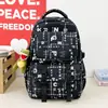Mochila de Estilo Japonés con Graffiti de Letras, Estilo Ropa de Trabajo, Mochila Estudiantil de Nicho, Moderna, Genial para Parejas, Mochila de Viaje con Múltiples Compartimentos, Práctica Bolsa Escolar