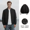 Jaqueta casual da moda masculina popular para primavera e outono, jaqueta de voo, corta-vento, casaco estiloso de gola alta, caimento solto
