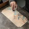 Tapete de té seco, cojín de tela impermeable, mantel para mesa de té, accesorios para mesa de té, bandeja de té, juego de té Kung Fu, paño de cocina, paño de cocina Zen pequeño