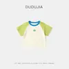[7A Antibacteriano] Camiseta Dudujia Infantil Meninos e Meninas Verão Manga Curta Roupas de Bebê Desenho Animado Roupas Infantis a