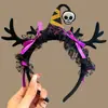 Tocado de Halloween Sombrero Mágico de Bruja Diadema Decoración de Maquillaje Diadema de Encaje Horquilla de Calabaza Accesorio para el Cabello de Fantasma